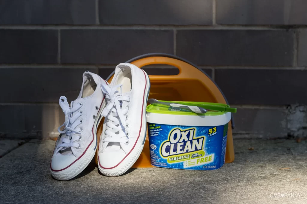 Soaking your shoes in an OxiClean 