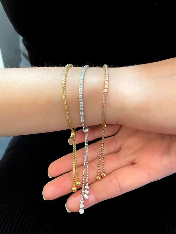 Diamond and Gold Tennis Bracelets